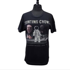 Counting Crows M Black Tour T-shirt Graphic Short Sleeve Band Tee 90s Rock